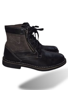 Clarks Men's Medway Black  Lace-Up Zip Ankle Boots